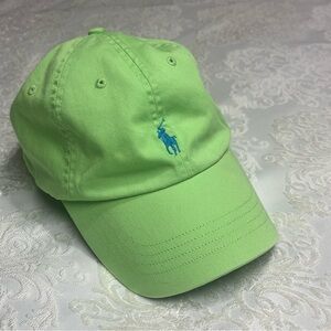 Polo Ralph Lauren Baseball Cap Lime Green With Blue Polo Horse OS